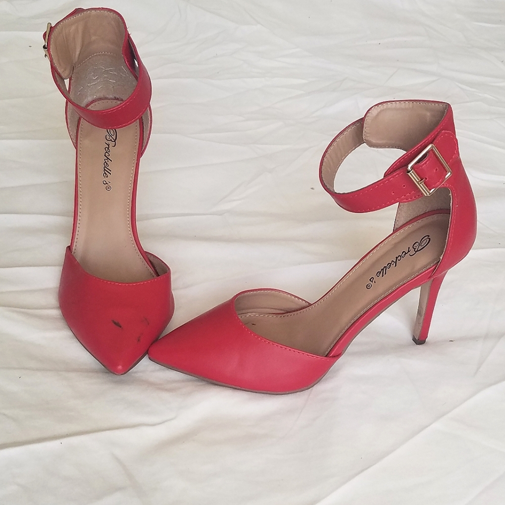 Red Ankle Strap Heels